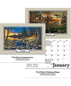 Promotional Wall Calendars: Woodland Retreat Stapled Wall Calendar